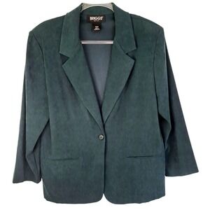 Vintage 80s Briggs Blazer Women's 10P Hunter Forest Green Single Breast 1 Button